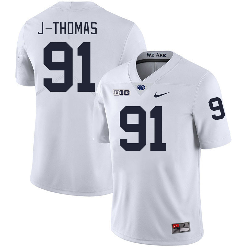 Men #91 Dvon J-Thomas Penn State Nittany Lions College Football Jerseys Stitched-White